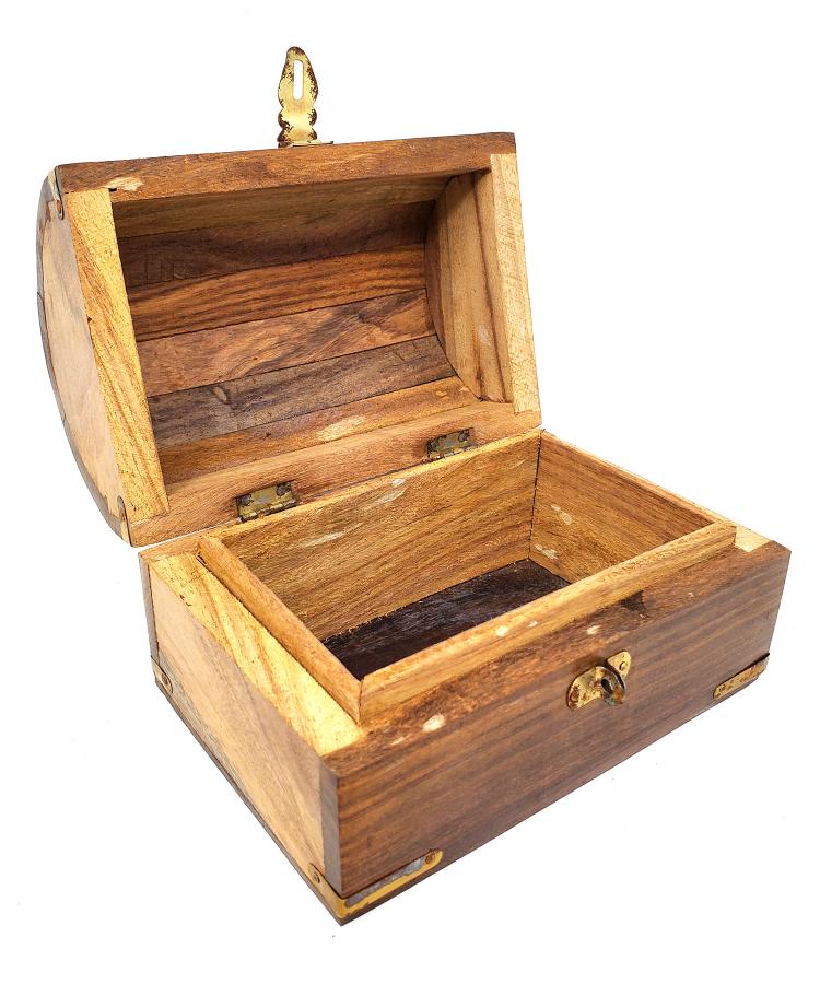 Wooden Chest Rustic Finish 4"x6"x3.75"