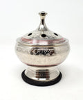 Silver Colorful Engraved Burner with Lid 3" x 3.5"