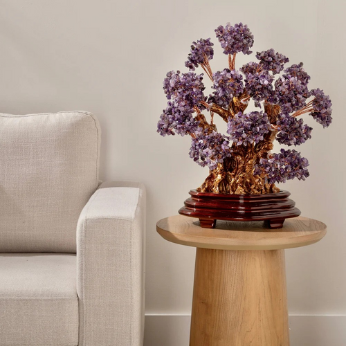 Amethyst Bonsai Tree of Life with over 2,000 Natural Gemstones