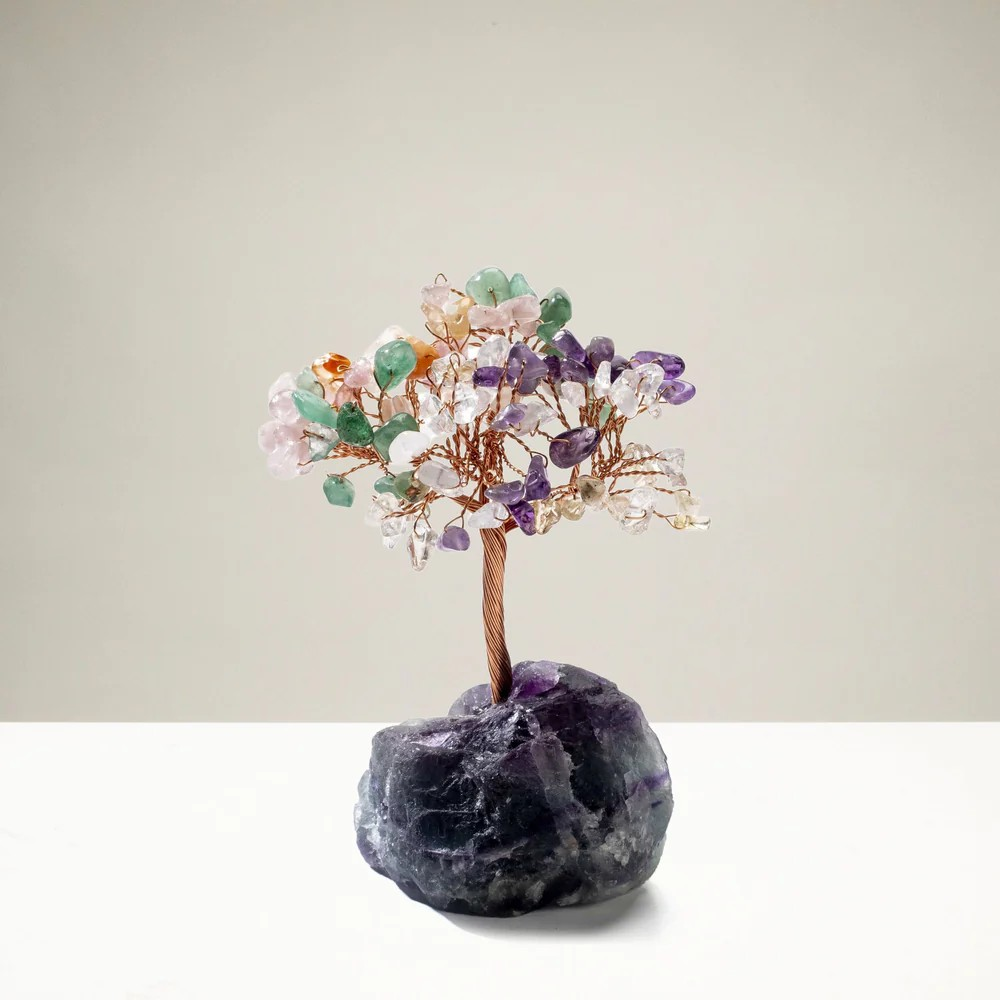 Multi Gemstone Tree of Life with Fluorite Base