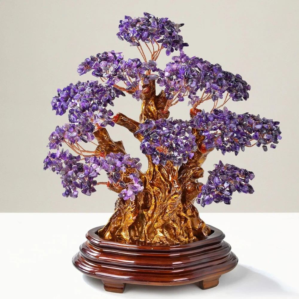 Amethyst Bonsai Tree of Life with over 2,000 Natural Gemstones
