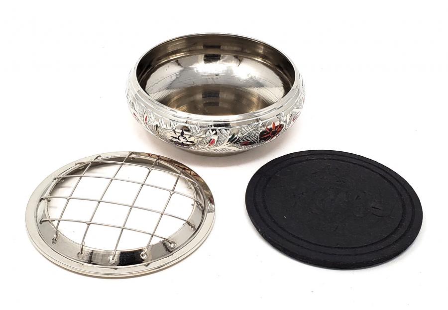 Silver Colorful 2.75" x 1.75" Brass Burner