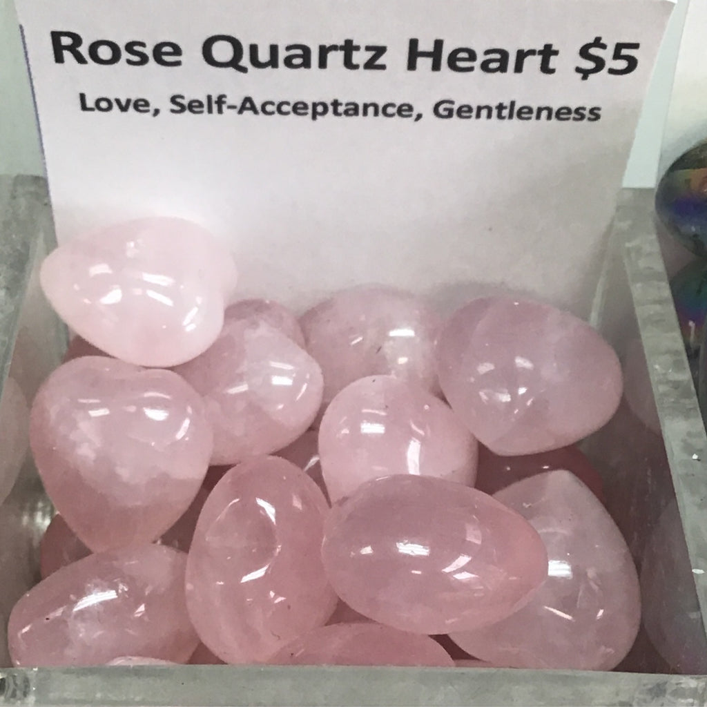 Tumbled Quartz Rose Hearts