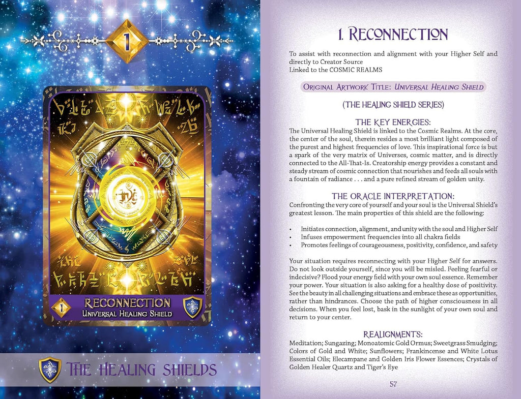 Celestial Frequencies: Oracle Cards and Healing Activators (Oracle Kit Box Set with 44 Cards and Guide Book)