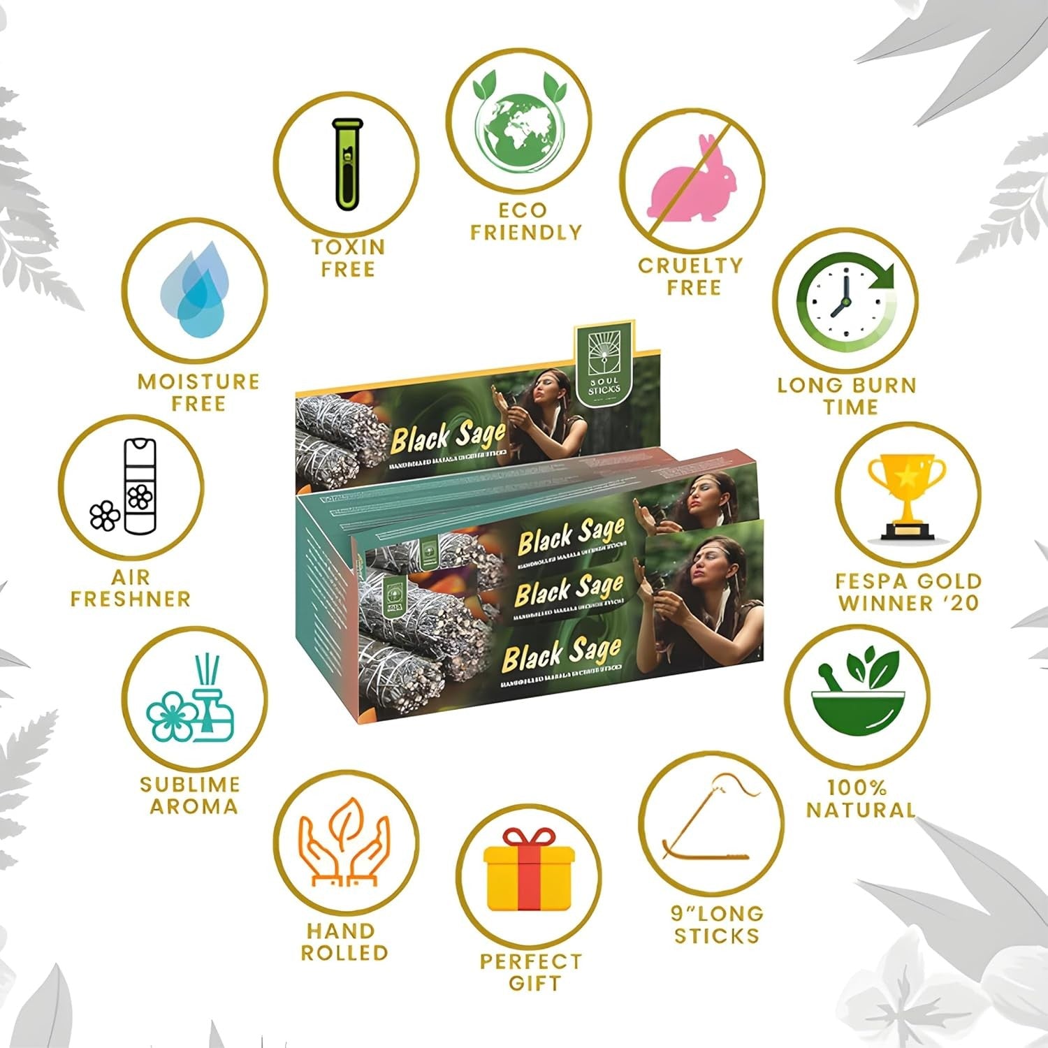 Black Sage Natural Masala Incense Sticks