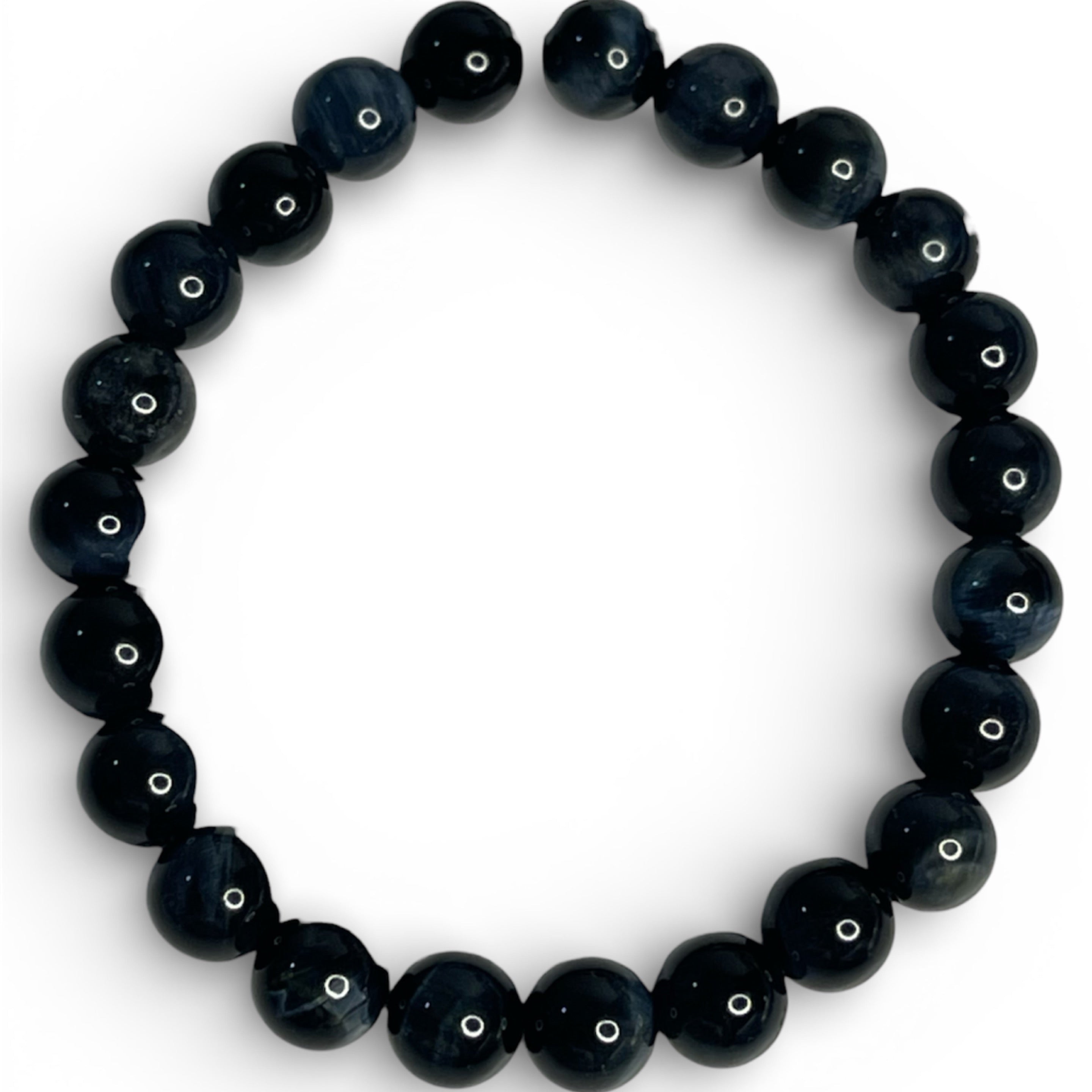 8mm Blue Tigereye Beaded Bracelet