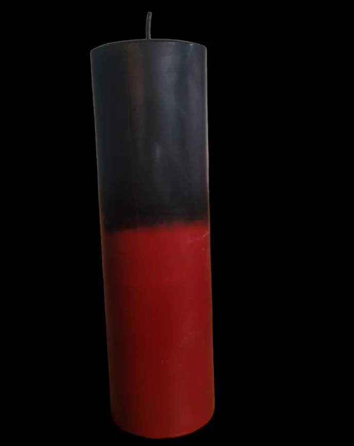 Red/Black Hand Poured Pillar