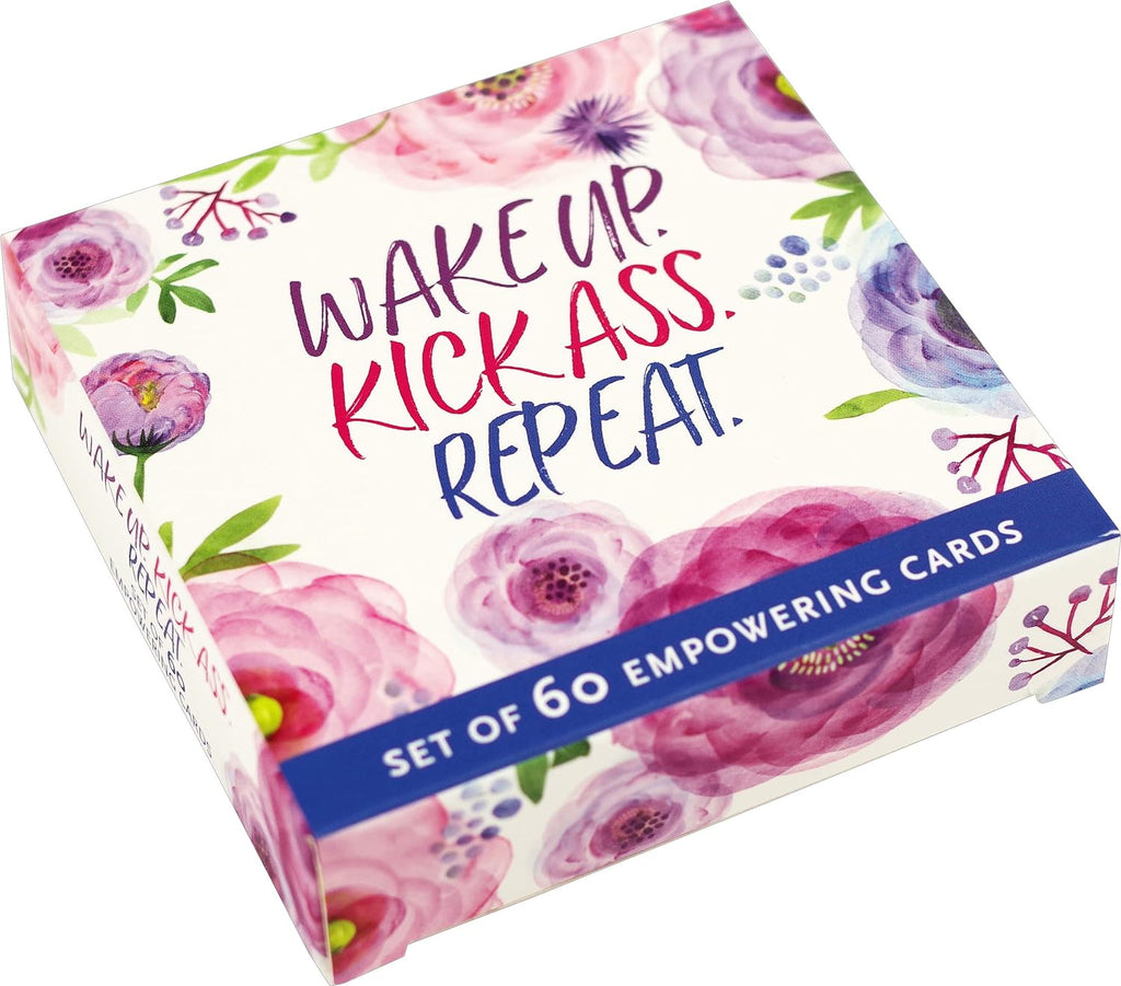 Wake Up Kick Ass Repeat Motivational Card Deck (60 Different Cards)