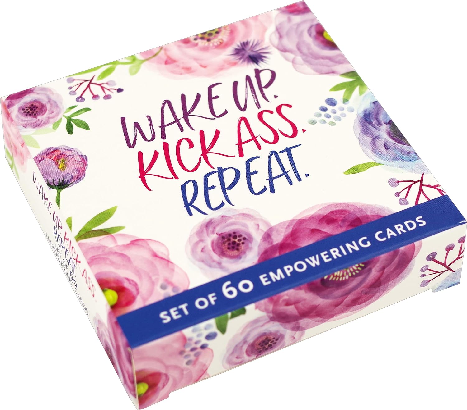 Wake Up Kick Ass Repeat Motivational Card Deck (60 Different Cards)