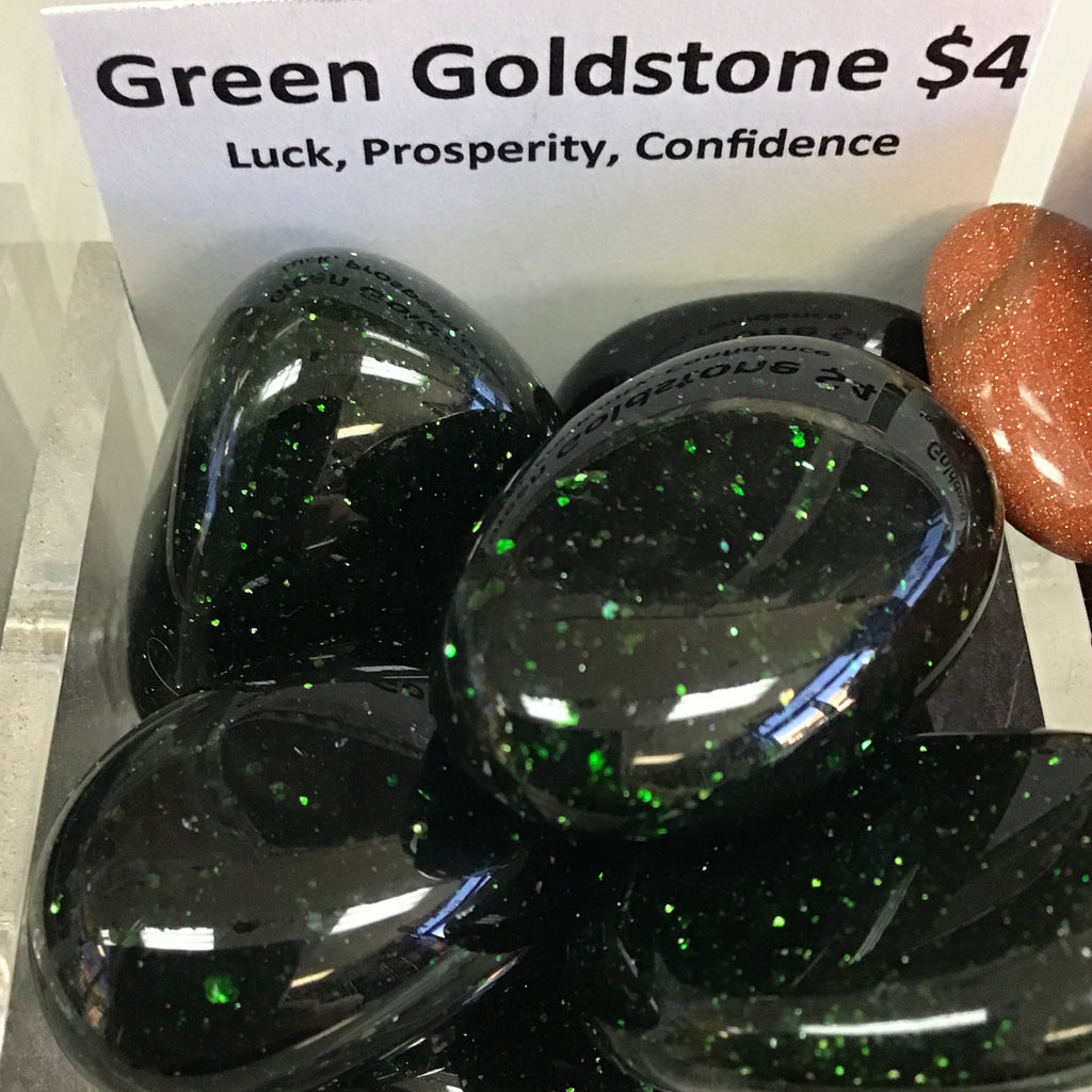Tumbled Goldstone Green