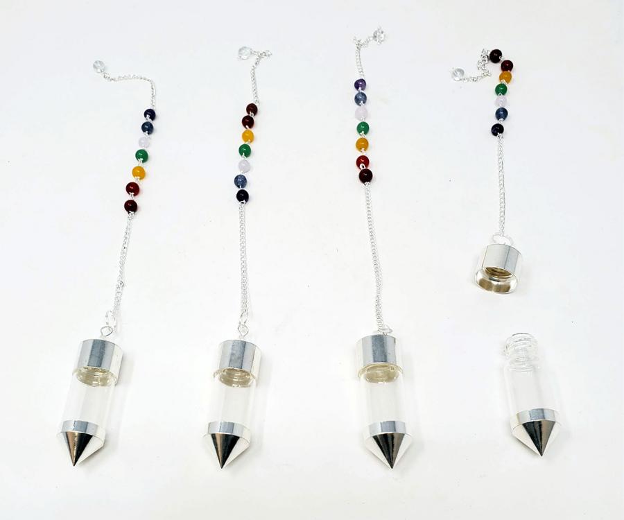 Pendulum - Silver Glass Bottle with Chain