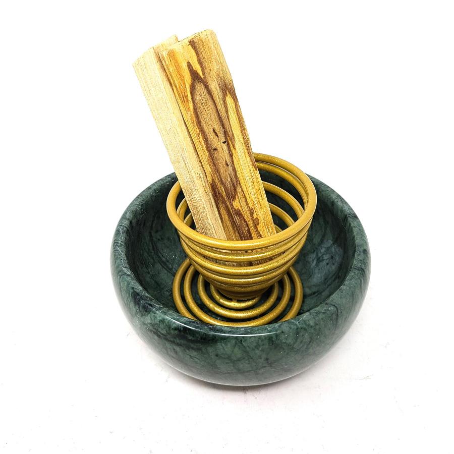 Golden Smudge & Palo Santo Stick Holder 2"W x 2"H