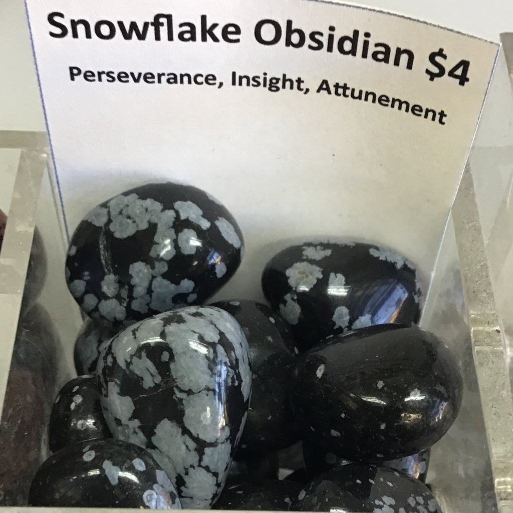Tumbled Obsidian Snowflake