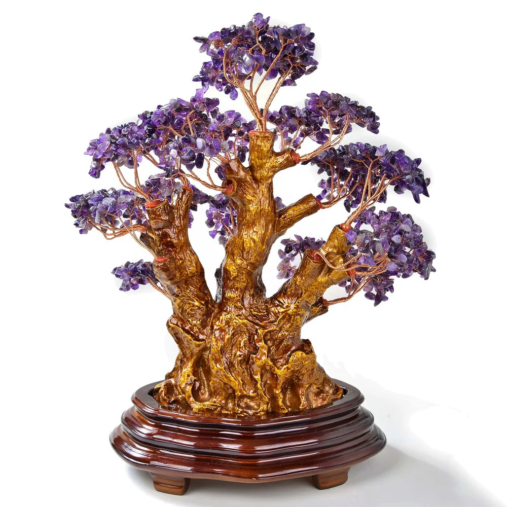 Amethyst Bonsai Tree of Life with over 2,000 Natural Gemstones