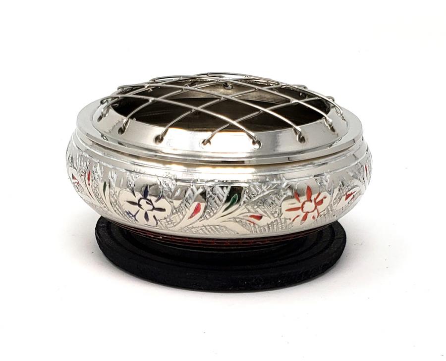 Silver Colorful 2.75" x 1.75" Brass Burner