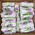 White Sage, Selenite Stick & Pink Sinuata Flower Smudge Bundles 4"