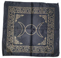 Triple Moon with Altar Cloth Golden print on Black 21x21"