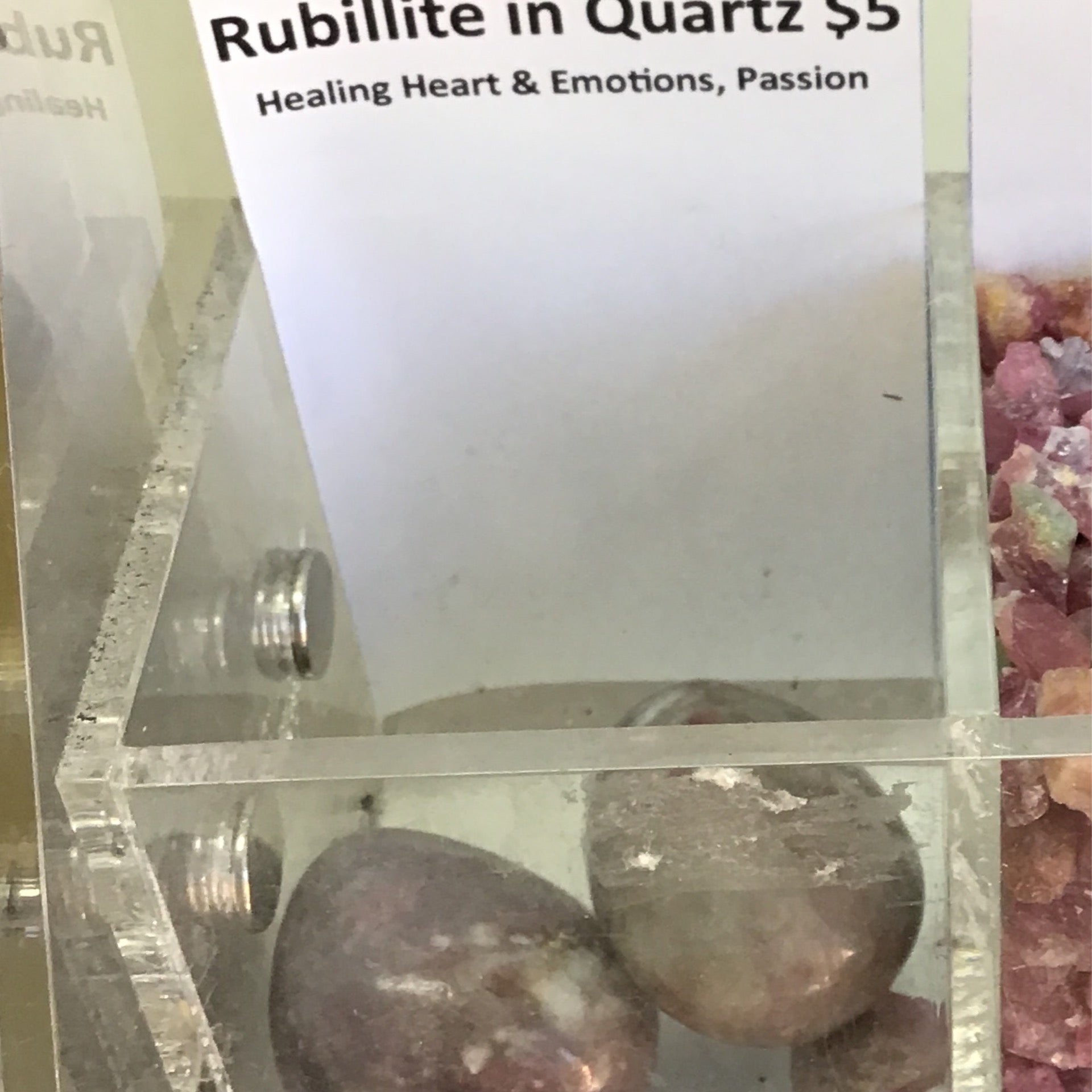 Tumbled Rubillite in Quartz
