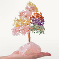 Multi Stone Bonsai Tree of Life on Rose Quartz Base with 414 Crystals