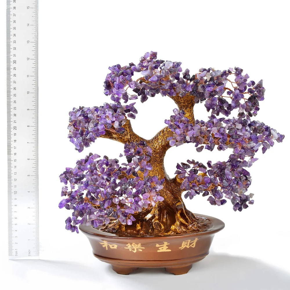 Amethyst Bonsai Tree of Life with 1,251 Natural Gemstones