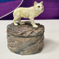 Lone Majestic Wolf Mini Resin Trinket Box 3.15 inches Tall