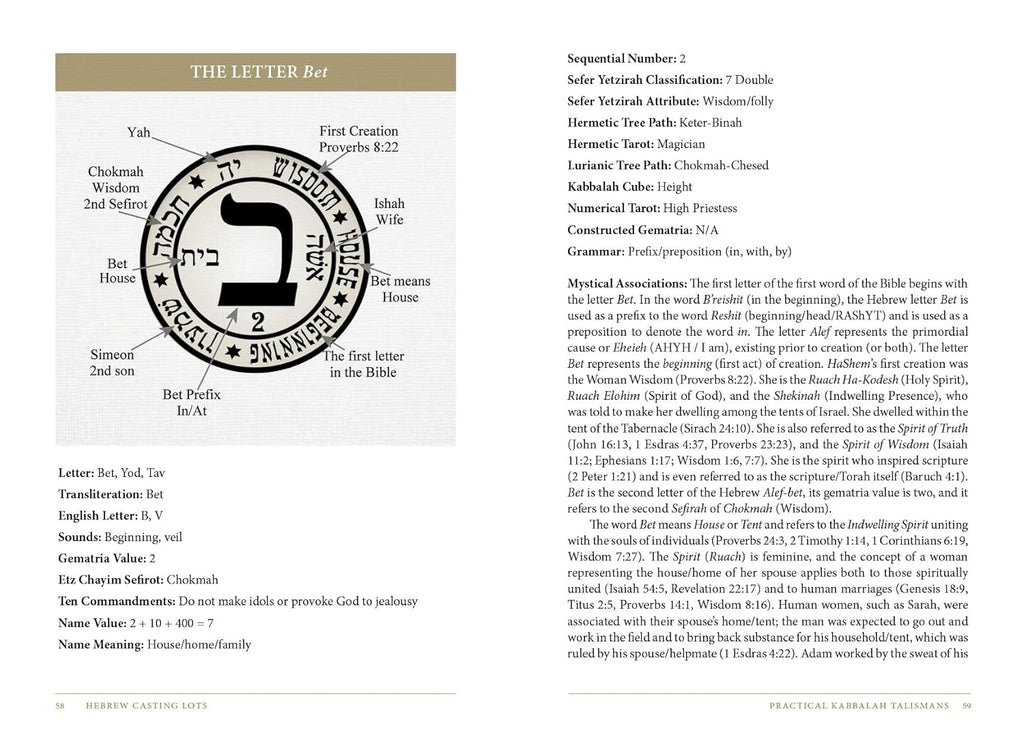 Hebrew Casting Lots : Practical Kabbalah Talismans (Book and Talisman Set)