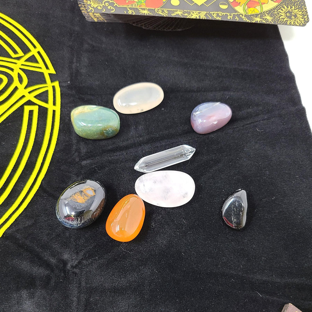 Rider-Waite Black Gold Foil Tarot Card Box Gift Set - Cards, Tarot Cloth, Chakra Stones and More