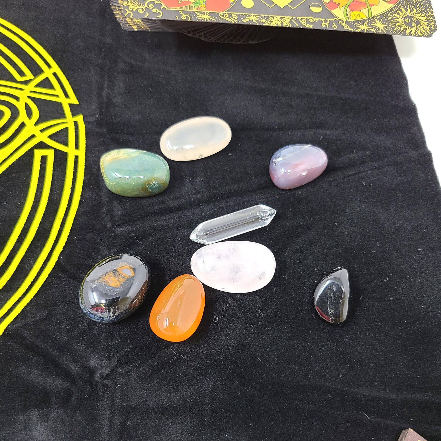Rider-Waite Black Gold Foil Tarot Card Box Gift Set - Cards, Tarot Cloth, Chakra Stones and More