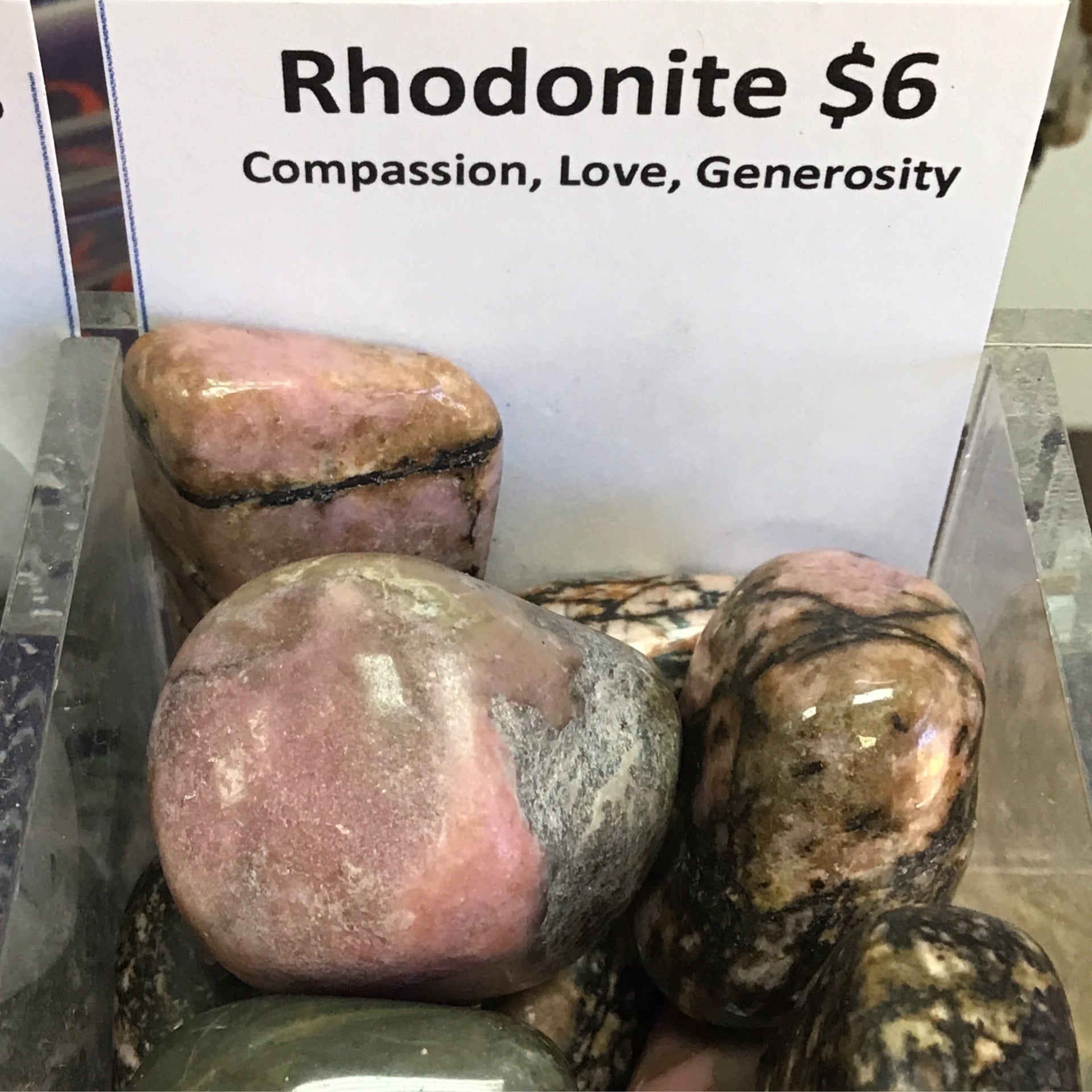 Tumbled Rhodonite Black and pink
