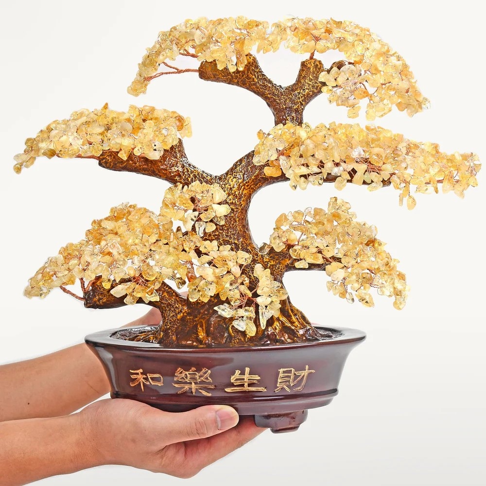 Citrine Bonsai Tree of Life with 1,251 Natural Gemstones