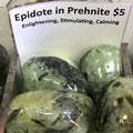 Tumbled Epidote in Prehnite