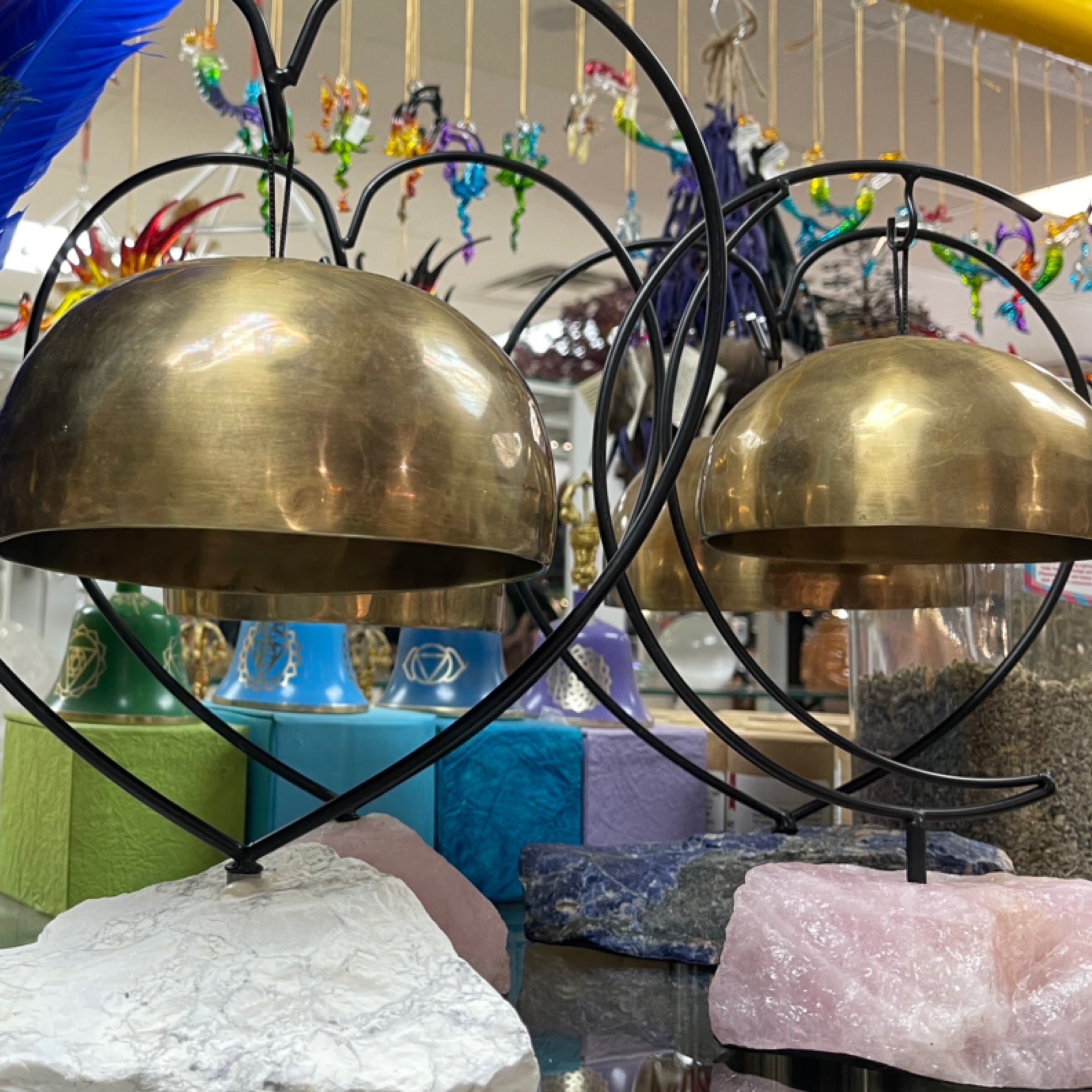 Hanging Large Bowl with Asst Stone Stand Designs