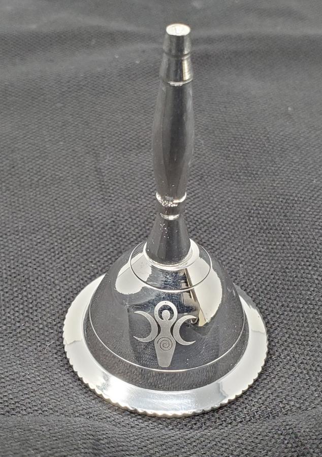 Altar Bell Goddess of Earth Silver Plated 3"