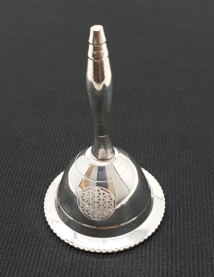 Altar Bell Flower of Life Silver Plated 3"