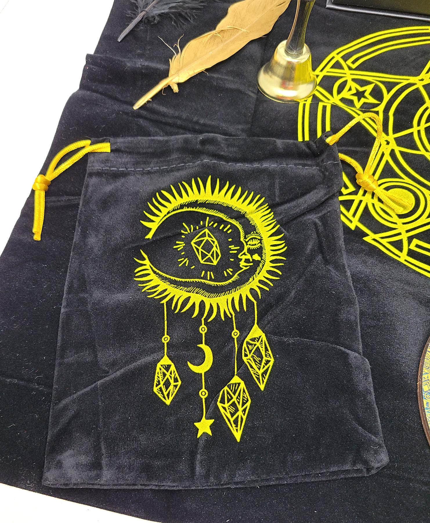 Rider-Waite Black Gold Foil Tarot Card Box Gift Set - Cards, Tarot Cloth, Chakra Stones and More