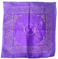 Triple Moon with Altar Cloth Golden print on Purple 21x21"