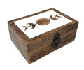 Moon Phase Carved Wood Box 5" x 7"
