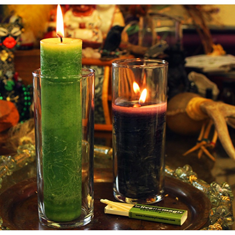 Blessed Herbal Glass Candle Holder