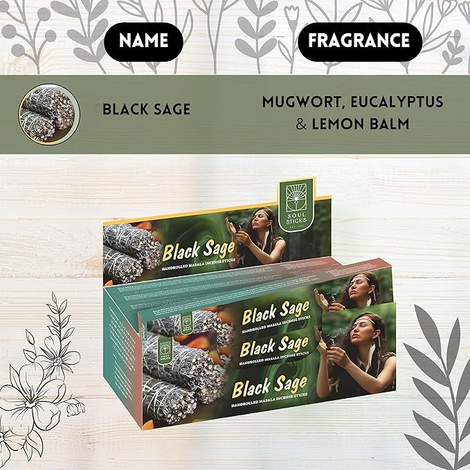 Black Sage Natural Masala Incense Sticks