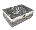 Om Carved Metal over Wood Box with latch