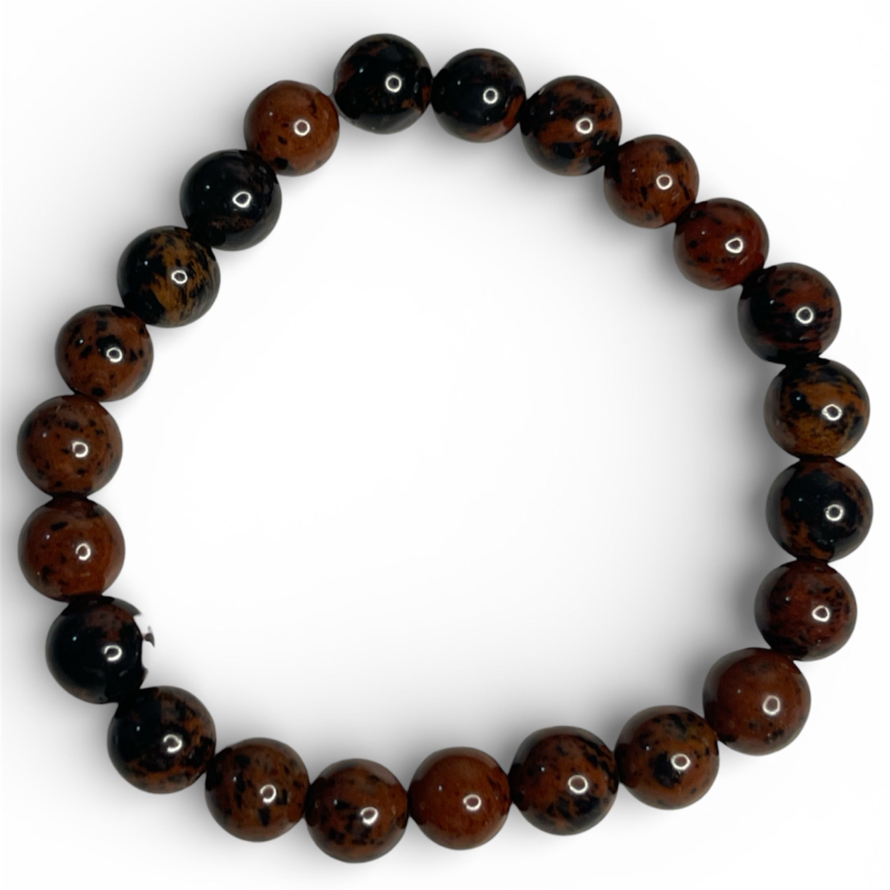 8mm Mahogany Obsidian Beaded Bracelet