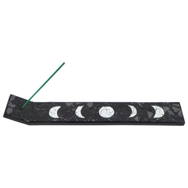 Black Mosiac Moon Phase Incense Holder