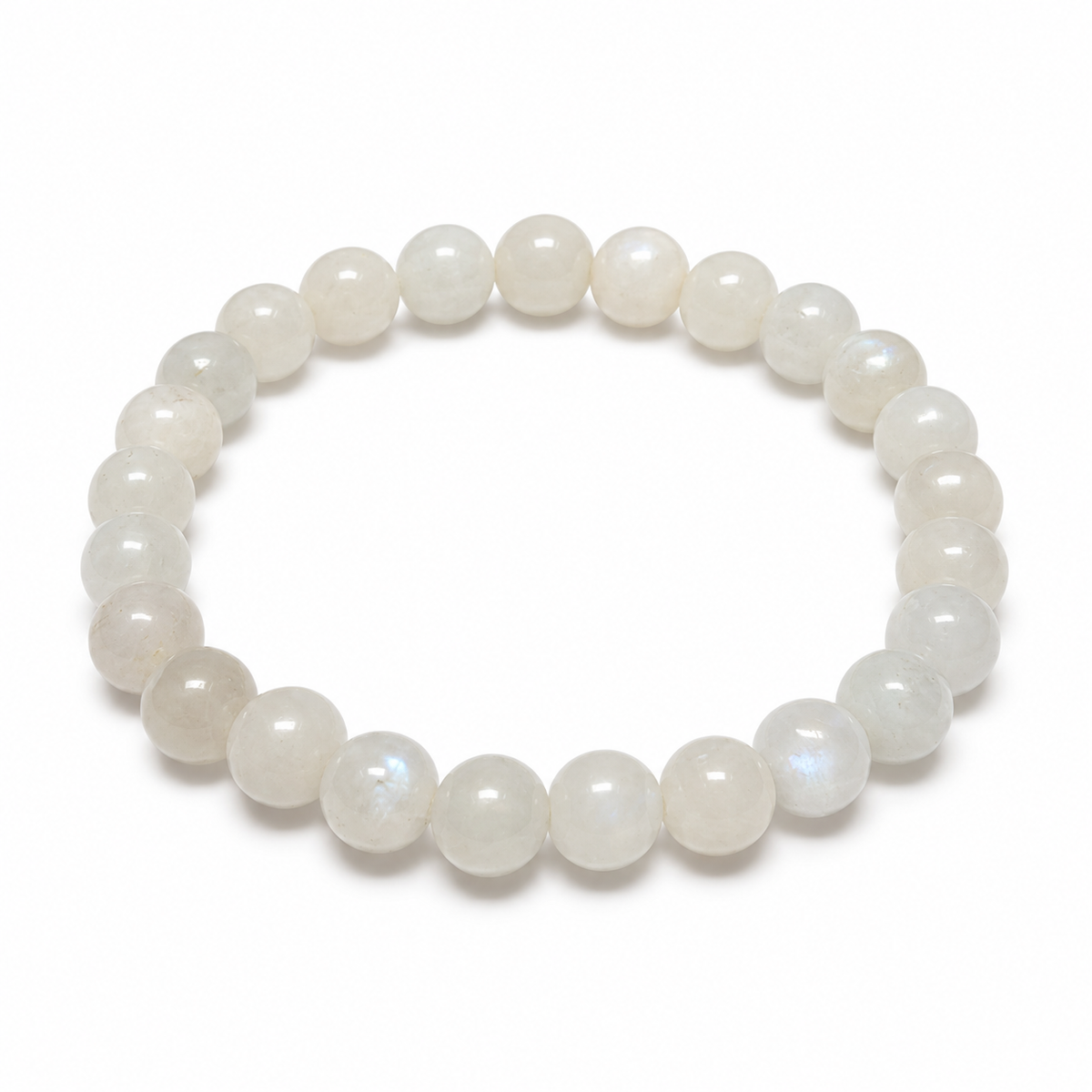 8mm Rainbow Moonstone Bracelet on white background