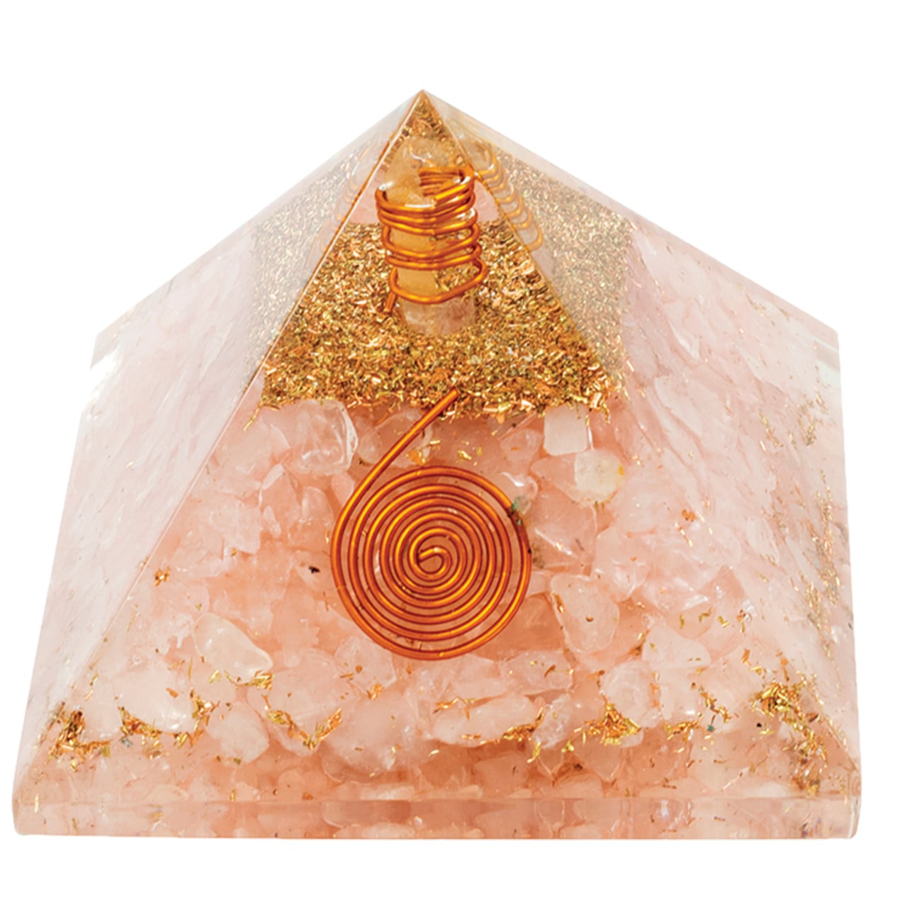 Rose Quartz Orgonite Crystal Pyramid - Universal Love