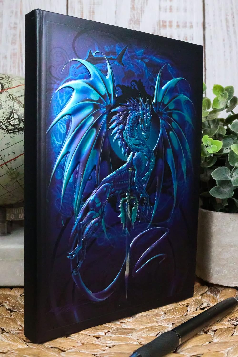 Dragon Sea Blade Drake Embossed Hard Cover Journal - Ruth Thompson Fantasy Dragon Semi Iridescent Journal