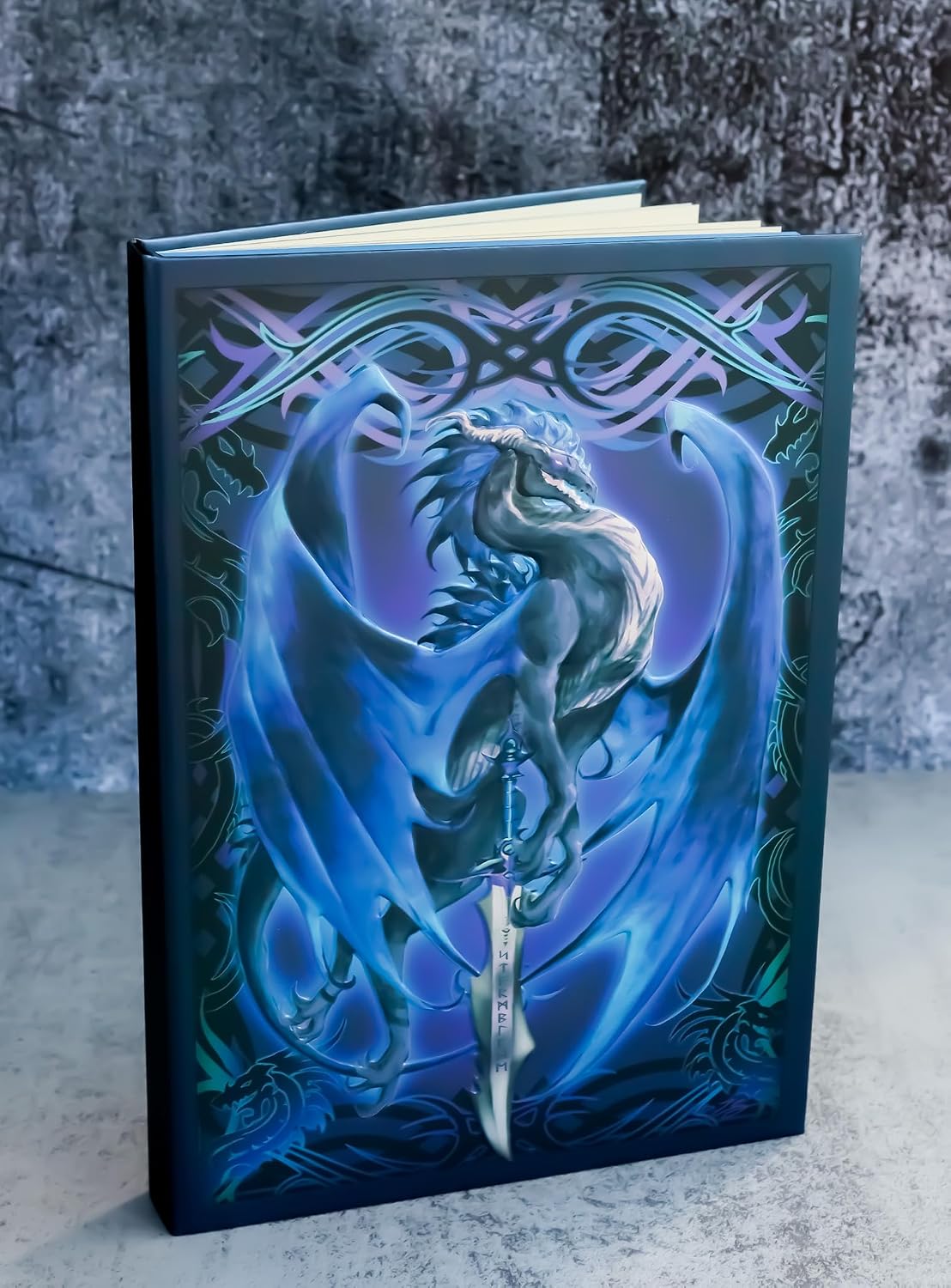 Dragon Storm Blade Drake Embossed Hard Cover Journal - Ruth Thompson Fantasy Dragon Semi Iridescent Journal