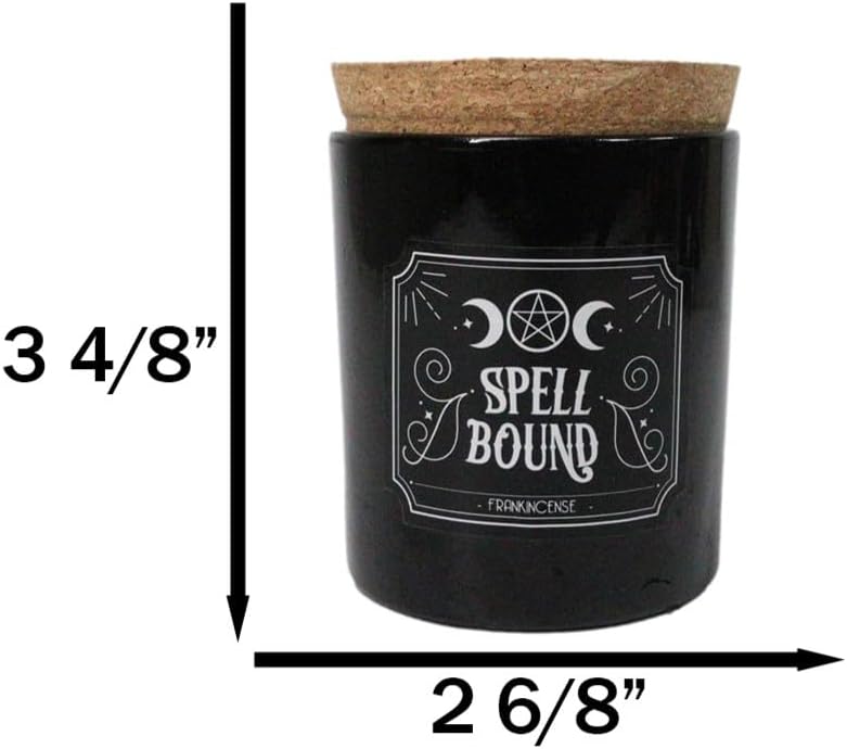 Wicca Mystic Midnight Ritual Scented Pillar Candle with Cork Lid Witchcraft New Age Apothecary Celestial Home Fragrance Aromatherapy (Spell Bound Triple Moon Frankincense)