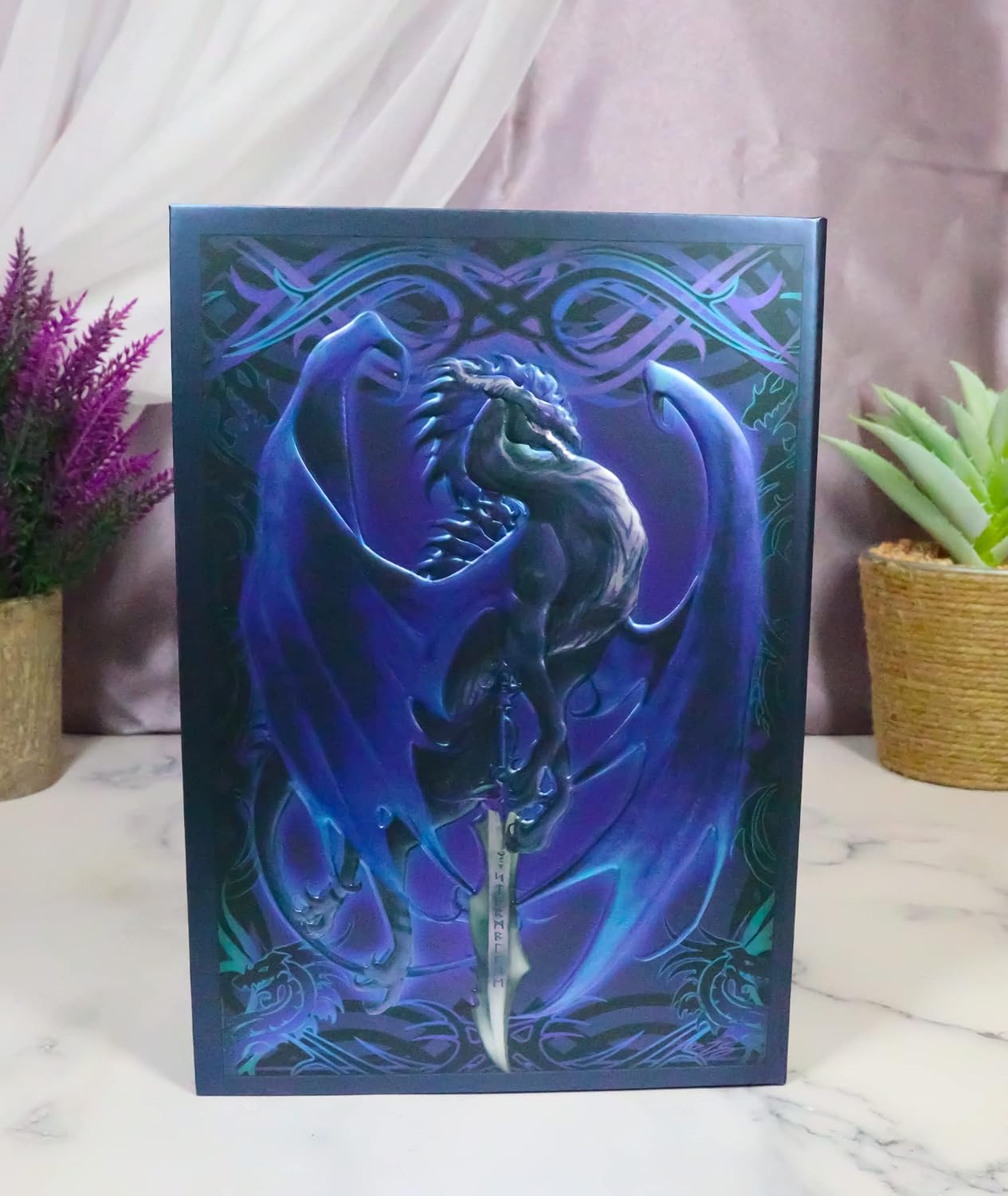 Dragon Storm Blade Drake Embossed Hard Cover Journal - Ruth Thompson Fantasy Dragon Semi Iridescent Journal