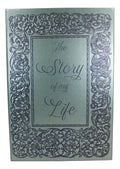 Story Of My Life Gothic Rococo Floral Scroll Art Design Embossed Hard Cover Journal