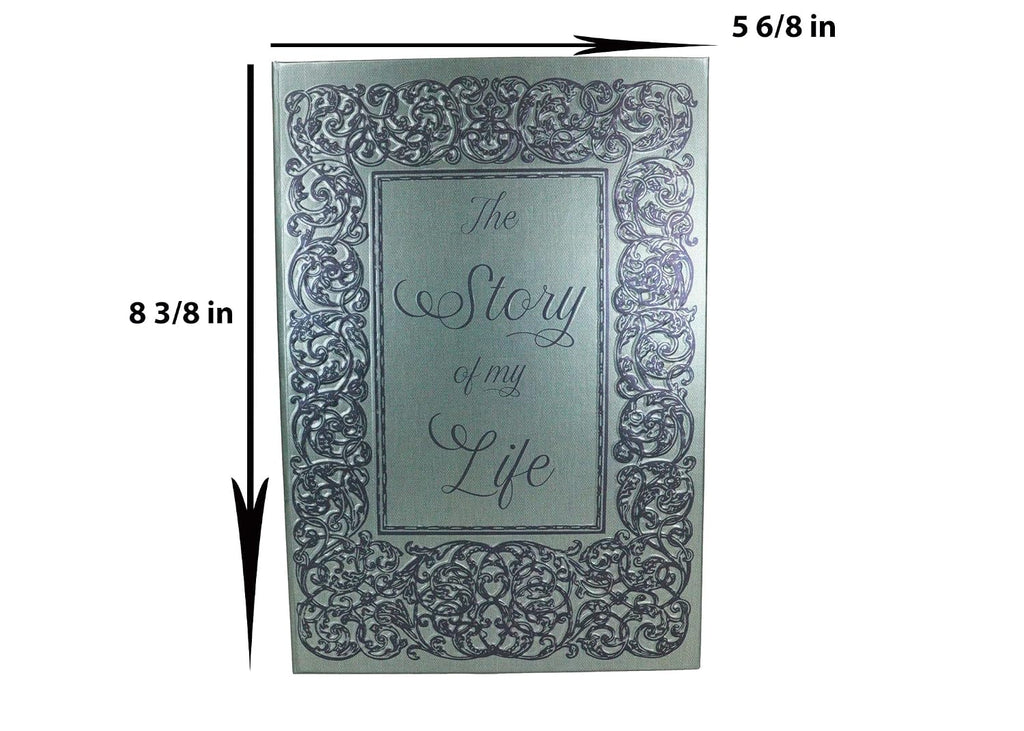 Story Of My Life Gothic Rococo Floral Scroll Art Design Embossed Hard Cover Journal